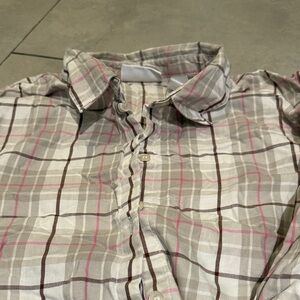 Liz Claiborne Button-Up Shirt with Pink Accent
